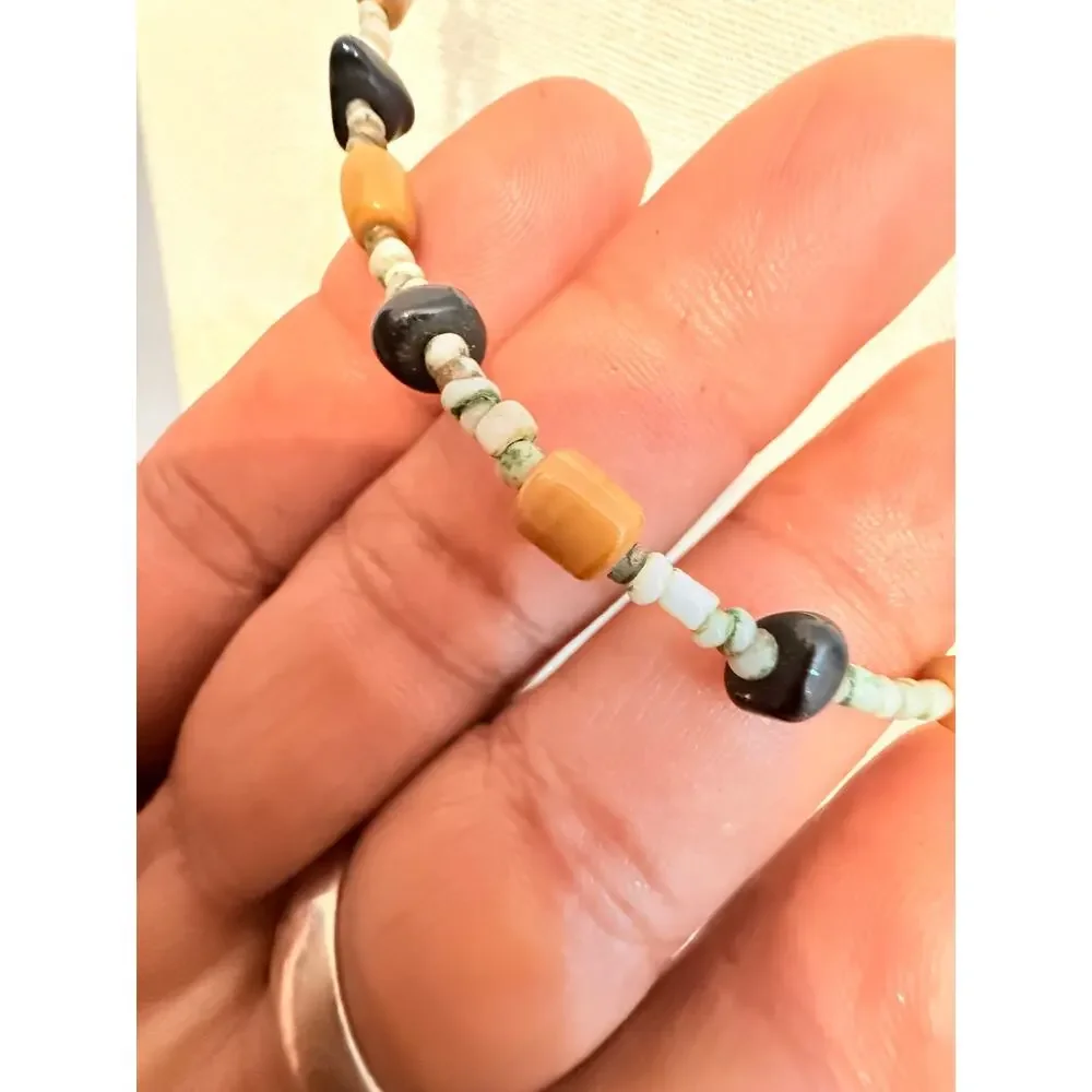 Vintage 50” Genuine Stone Beaded Endless Necklace